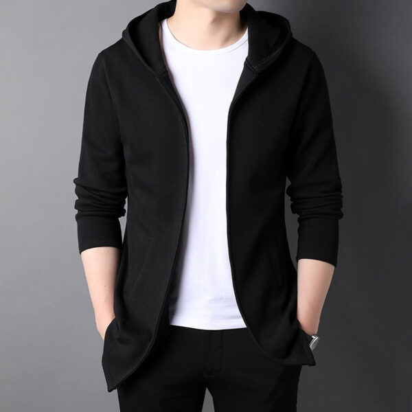 Stylish Men's Cardigan with Hood - Image 4