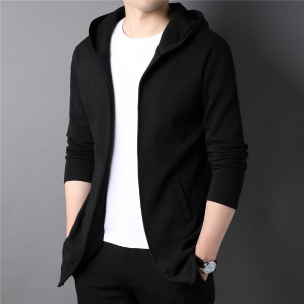 Stylish Men's Cardigan with Hood - Image 5