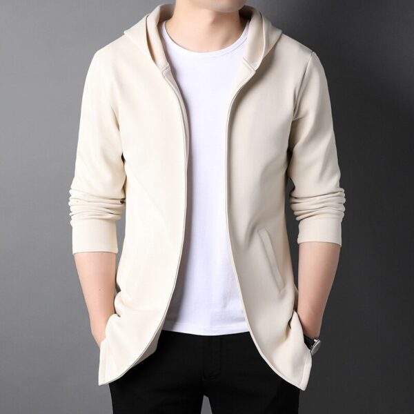 Stylish Men's Cardigan with Hood - Image 2