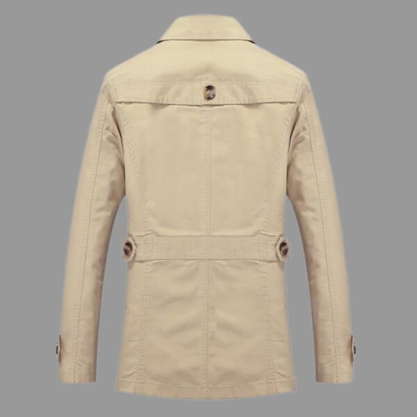 Casual Men's Long Trench Jacket - Image 2