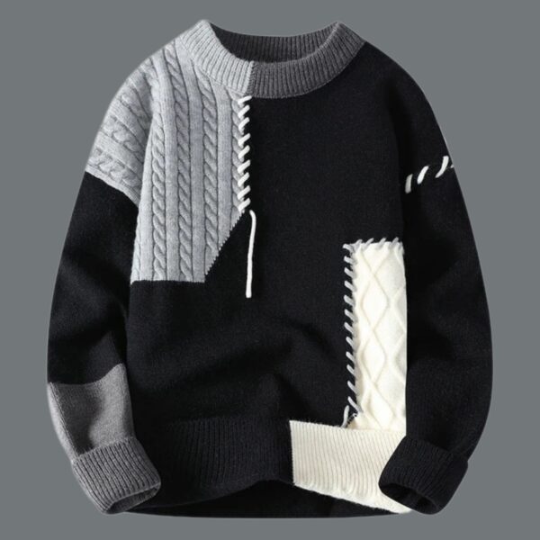 Stylish Patchwork Pullover - Image 4