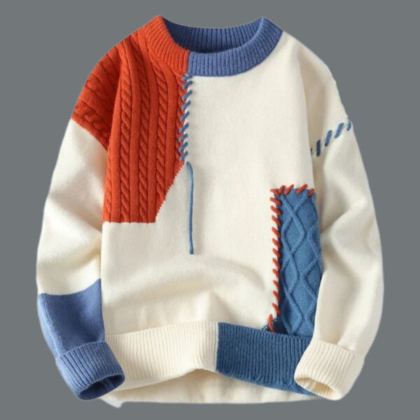 Stylish Patchwork Pullover - Image 2